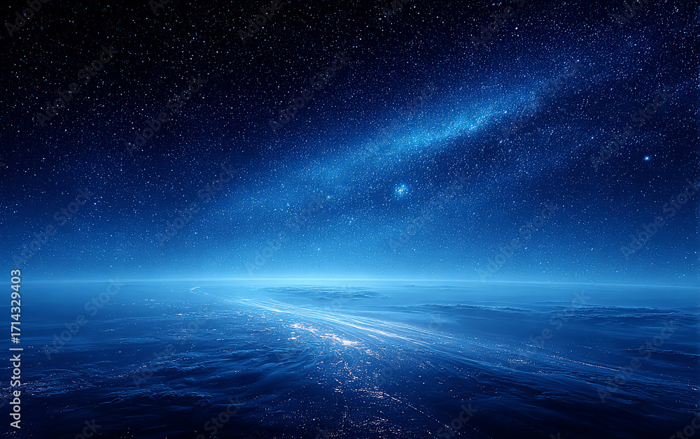 Fototapeta premium Stunning view of Earth from space with stars and galaxy