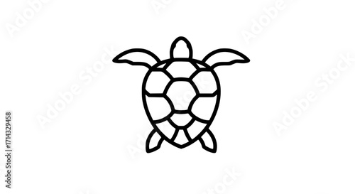 Turtle black white icon minimalism