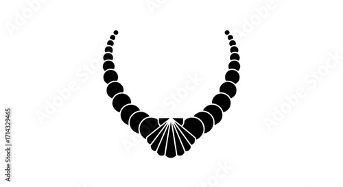 Shell necklace black white icon