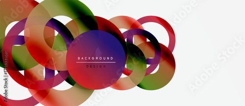 Abstract colorful circles overlap, creating dynamic visual effect. Modern design element for backgrounds, presentations.