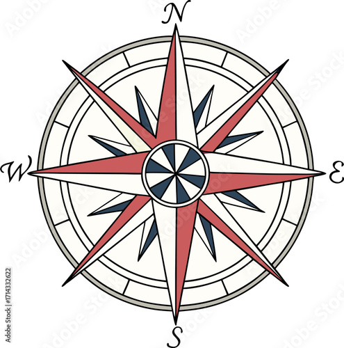 Vintage Compass Rose Illustration