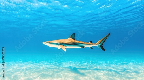 Shark Swimming Gracefully in Clear Tropical Waters