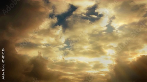 Sunbeams Piercing Through Stormy Clouds — Dramatic Time-Lapse Sky Light Rays (HD)