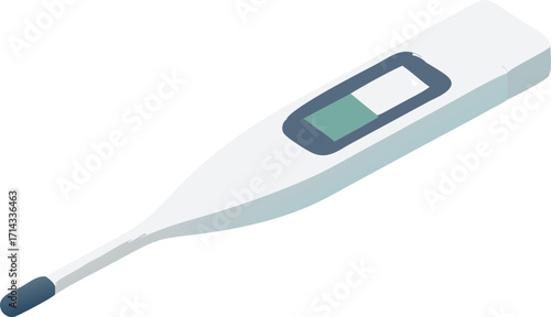 Digital thermometer health monitoring device clinical medical equipment healthcare tool vector