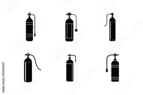 oxygen cylinder icon silhouette vector illustration