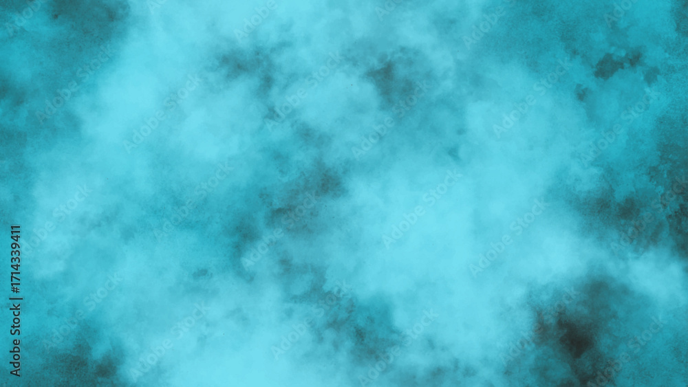 Obraz premium Mysterious and ethereal teal texture for a unique backdrop.Light turquoise and dark abstract smoke or cloud background.
