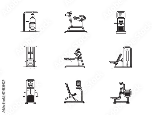 Tricep extension machine fitness equipment icon