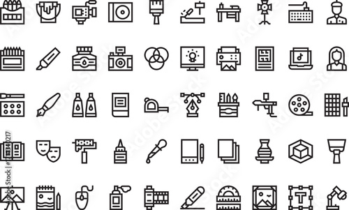 Art and design tools Modern Illustration Symbol Design Template for Web and Mobile UI. Editable Stroke Pictogram for Business Projects and Apps.