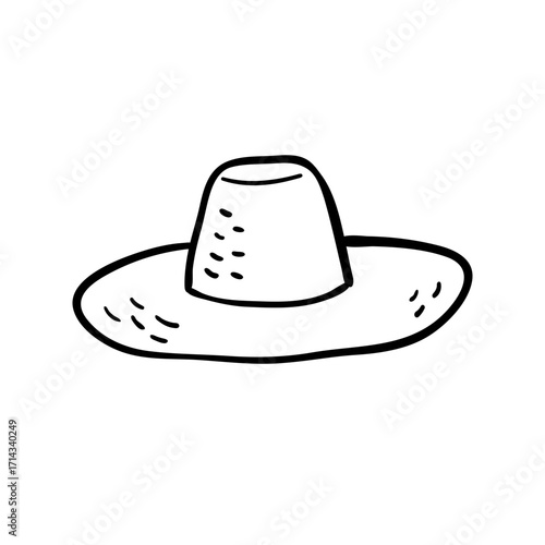 Hand-Drawn Straw Hat