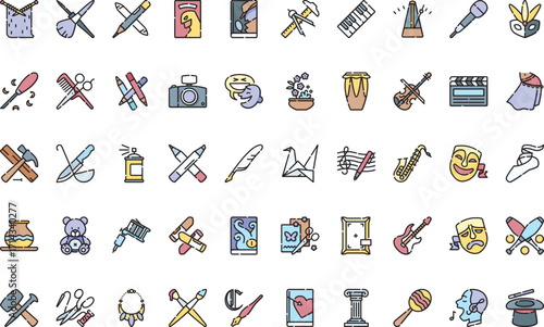 Arts and crafts Modern Illustration Symbol Design Template for Web and Mobile UI. Editable Stroke Pictogram for Business Projects and Apps.