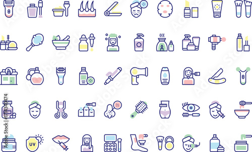 Beauty and cosmetics- Modern Illustration Symbol Design Template for Web and Mobile UI. Editable Stroke Pictogram for Business Projects and Apps.