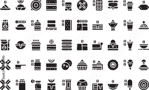 Breakfast and baked goods Modern Illustration Symbol Design Template for Web and Mobile UI. Editable Stroke Pictogram for Business Projects and Apps.