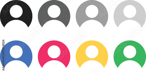 user profile icon set. Different style profile icons collection. Avatar symbol. User account sign