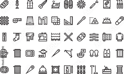 Crafting and sewing- Modern Illustration Symbol Design Template for Web and Mobile UI. Editable Stroke Pictogram for Business Projects and Apps.