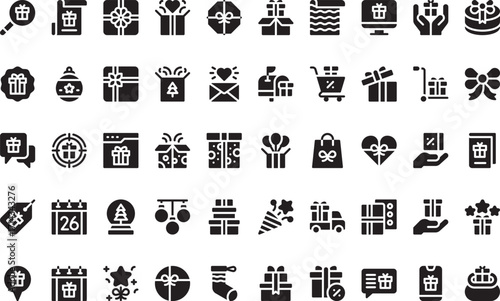 Gift and shopping- Modern Illustration Symbol Design Template for Web and Mobile UI. Editable Stroke Pictogram for Business Projects and Apps.