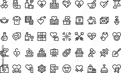 Love and romance Modern Illustration Symbol Design Template for Web and Mobile UI. Editable Stroke Pictogram for Business Projects and Apps.