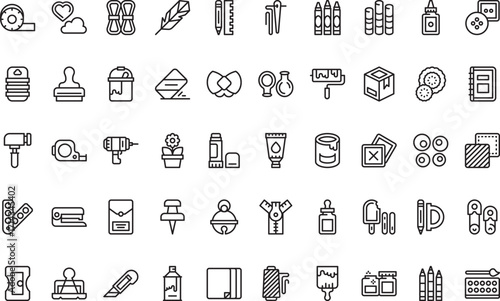 Office and school supplies Modern Illustration Symbol Design Template for Web and Mobile UI. Editable Stroke Pictogram for Business Projects and Apps.