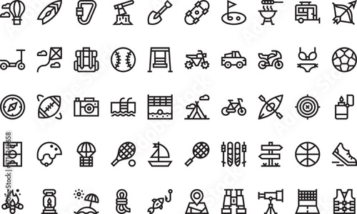 Outdoor and recreational activities- Modern Illustration Symbol Design Template for Web and Mobile UI. Editable Stroke Pictogram for Business Projects and Apps.