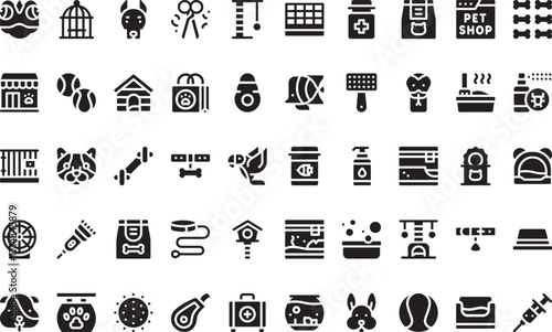 Pet care and accessories- Modern Illustration Symbol Design Template for Web and Mobile UI. Editable Stroke Pictogram for Business Projects and Apps.