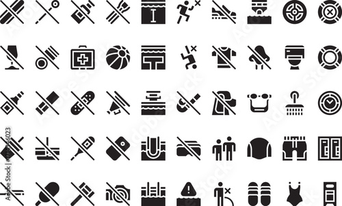 Pool and beach safety Modern Illustration Symbol Design Template for Web and Mobile UI. Editable Stroke Pictogram for Business Projects and Apps.