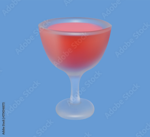 New Year cocktail coupe 3D vector icon
