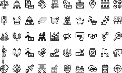Social responsibility and fair trade Modern Illustration Symbol Design Template for Web and Mobile UI. Editable Stroke Pictogram for Business Projects and Apps.