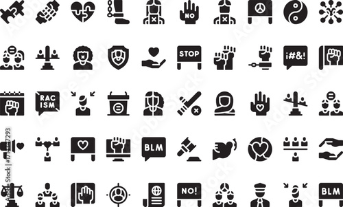Social justice and human rights Modern Illustration Symbol Design Template for Web and Mobile UI. Editable Stroke Pictogram for Business Projects and Apps.