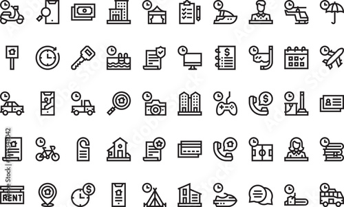 Travel and leisure- Modern Illustration Symbol Design Template for Web and Mobile UI. Editable Stroke Pictogram for Business Projects and Apps.
