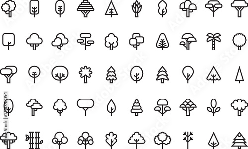 Trees and plants Modern Illustration Symbol Design Template for Web and Mobile UI. Editable Stroke Pictogram for Business Projects and Apps.