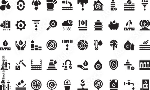 Water conservation and management Modern Illustration Symbol Design Template for Web and Mobile UI. Editable Stroke Pictogram for Business Projects and Apps.