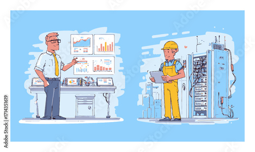 Professional Presentation of Data Analysis in a Modern Office Setting