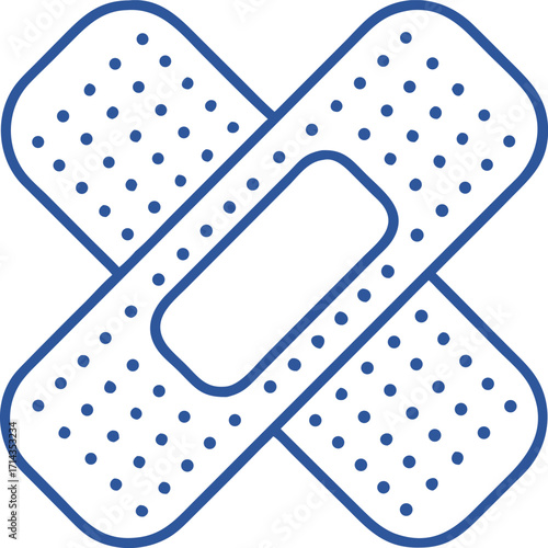 Two crossed adhesive bandages icon for first aid and medical care concepts simple design vector