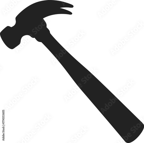 Minimal Black and White Hammer Symbol