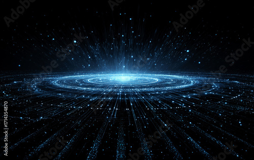 Vibrant Digital Network with Radiant Central Core