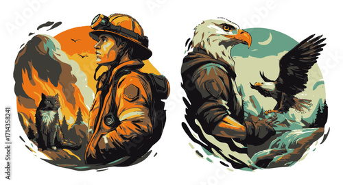 Explorer Using Smartphone While Drone Flies Over Scenic Landscape