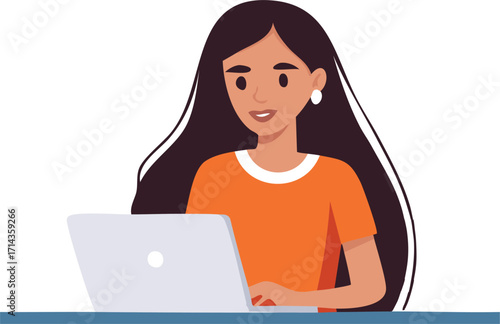 young woman with laptop