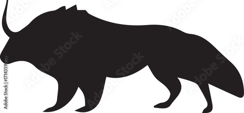 Silhouette of Mysterious Beast: A stark silhouette of a formidable creature, its imposing presence hinting at untamed wilderness and the strength of the natural world.