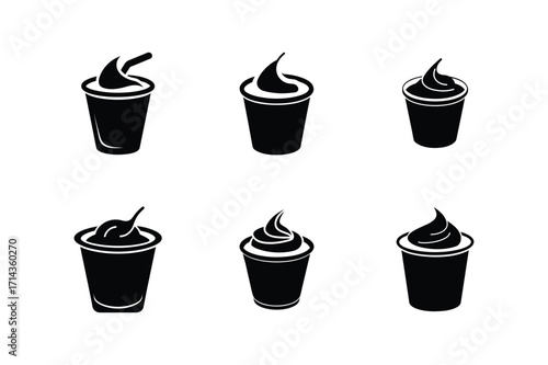 yogurt silhouette vector illustration