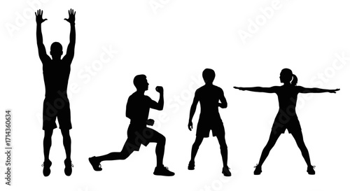 Dynamic workout silhouettes showing fitness and health