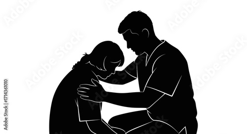 Expressing empathy and support during difficult times with comforting gesture
