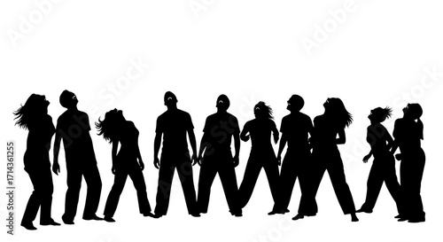 Dynamic group of diverse people celebrating together