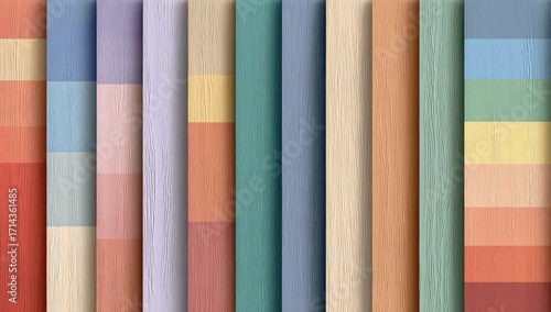 Vertical stripes of layered pastel colors resembling wood grain