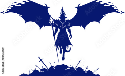 cobalt dragon lords fiery descent conquest, power, and the ashes of war, isolated on transparent background
