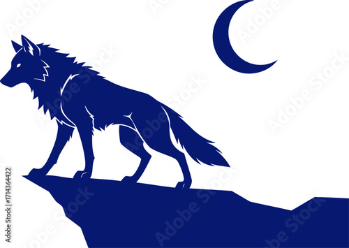 solitary wolfs midnight vigil a majestic silhouette of solitude and wilderness, isolated on transparent background