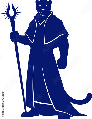 the midnight panther sorcerer a darkly majestic guardians ancient power, isolated on transparent background