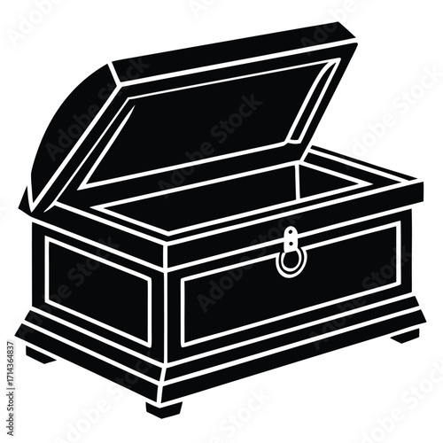 vintage wooden jewelry box vector icon