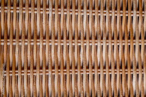 close-up of the woven basket of a chest