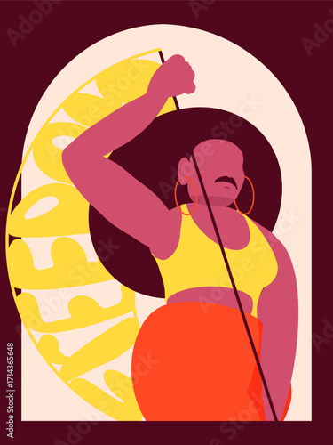 Bold Feminist Artwork Celebrating Strength, Freedom, and Empowerment Poster Card