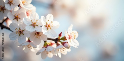 Delicate white cherry blossoms, soft spring light, gentle breeze , subtle, flower, japanese