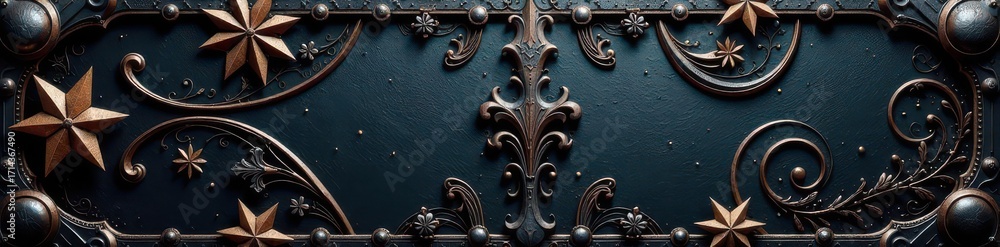 Intricate black metal plate vector illustration, art, vector